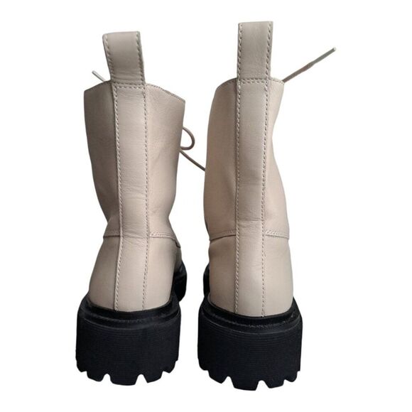 Madewell The Rayna Lace Up Boot in Leather Cream Harvest Moon Women's Sz 8.5 - Picture 4 of 8